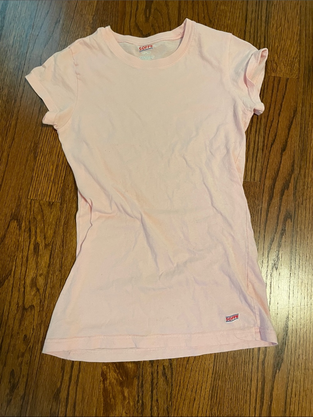 Soffe Pale Pink Women's Slim Crew Neck Tee